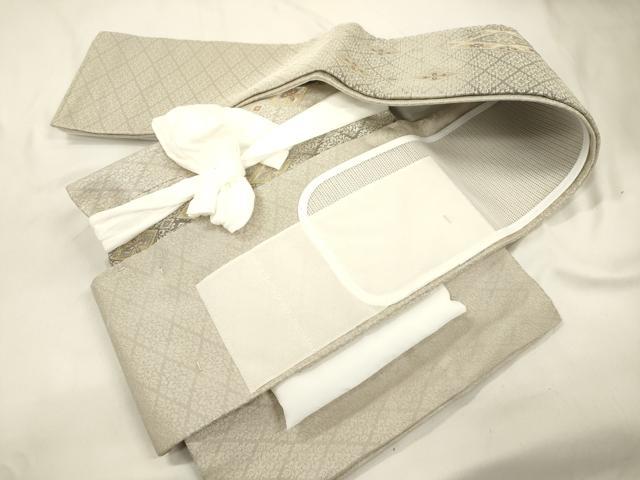 平和屋着物●ワンタッチつけ帯　菱花文　金銀糸　正絹　逸品　CABK8715dy
