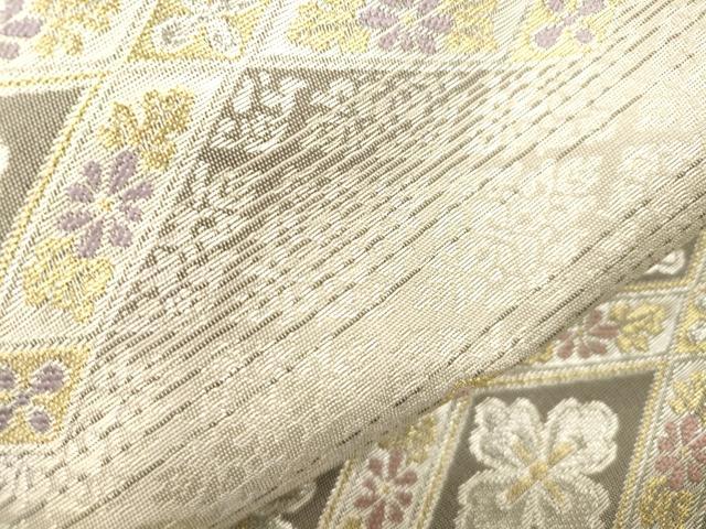 平和屋着物●ワンタッチつけ帯　菱花文　金銀糸　正絹　逸品　CABK8715dy