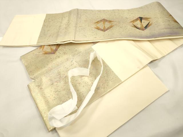 平和屋着物●つけ帯　螺鈿　菱文　金彩　引箔　さが美扱い　正絹　逸品　CABK8716dy