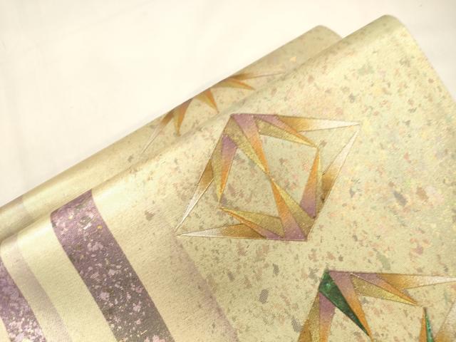 平和屋着物●つけ帯　螺鈿　菱文　金彩　引箔　さが美扱い　正絹　逸品　CABK8716dy