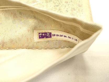 平和屋着物●つけ帯　螺鈿　菱文　金彩　引箔　さが美扱い　正絹　逸品　CABK8716dy