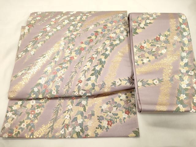 平和屋着物●つけ帯　唐織　秋陽の苑　金糸　正絹　逸品　CABK8717dy