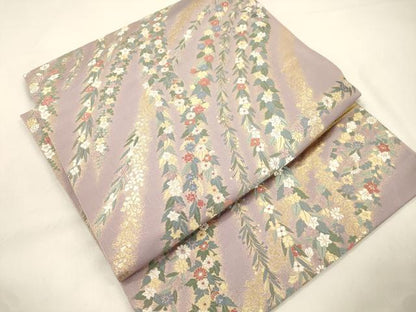 平和屋着物●つけ帯　唐織　秋陽の苑　金糸　正絹　逸品　CABK8717dy
