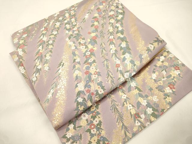 平和屋着物●つけ帯　唐織　秋陽の苑　金糸　正絹　逸品　CABK8717dy