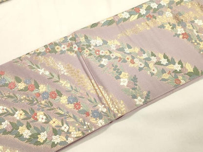 平和屋着物●つけ帯　唐織　秋陽の苑　金糸　正絹　逸品　CABK8717dy