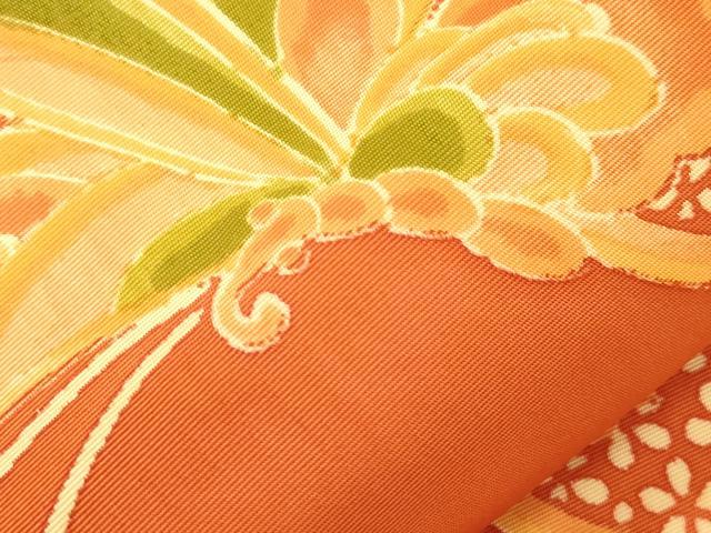 平和屋着物●塩瀬　全通柄九寸名古屋帯　ろうけつ染め　舞蝶文　正絹　逸品　CABK8719dy