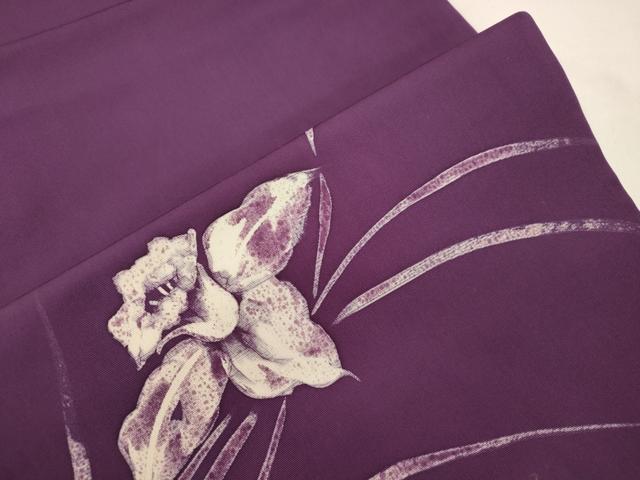 平和屋着物●塩瀬　九寸名古屋帯　ろうけつ染め　草花文　正絹　逸品　CABK8720dy