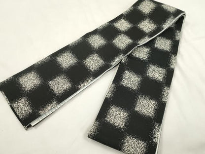 平和屋着物●両面　半幅帯　格子柄　やまと誂製　正絹　逸品　CABK8725dy