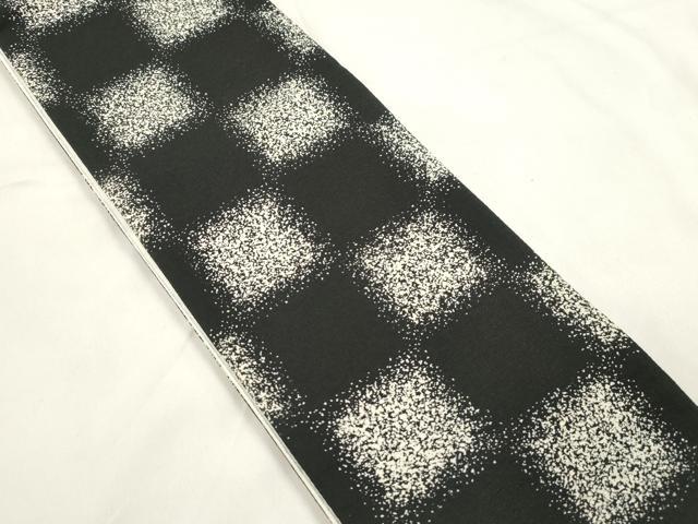 平和屋着物●両面　半幅帯　格子柄　やまと誂製　正絹　逸品　CABK8725dy