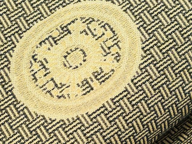 平和屋着物●伝統工芸士　新井實　両面　半幅帯　仕覆裂地文錦　正絹　逸品　CABK8729dy