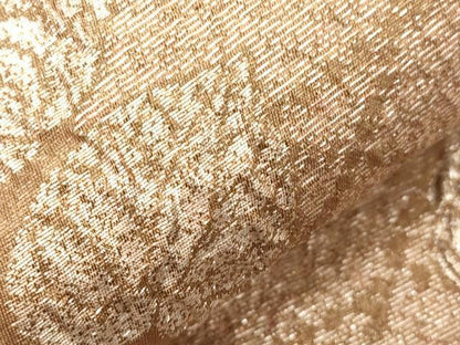 平和屋着物●両面　半幅帯　ふくれ織　辻が花　金糸　正絹　逸品　CABK8732dy