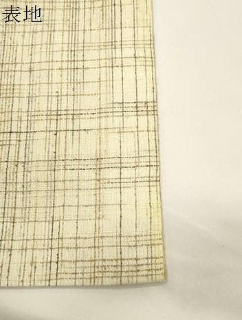 平和屋着物▽両面　半幅帯　スリーシーズン　春夏秋　格子柄　正絹　逸品　CABK8736dy
