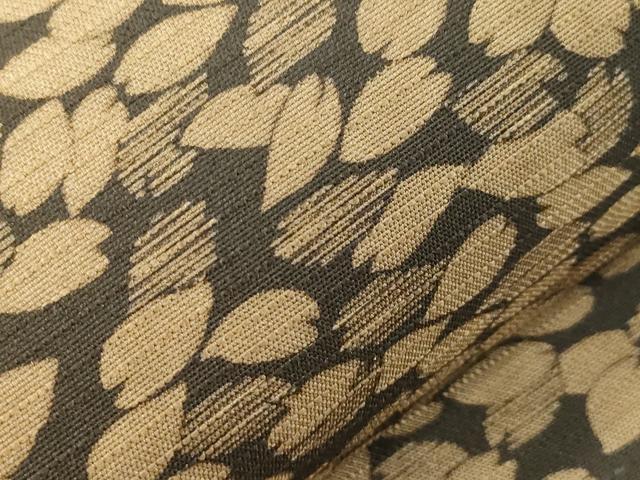平和屋着物●西陣　両面　半幅帯　紬地　舞桜文　正絹　逸品　CABK8737dy
