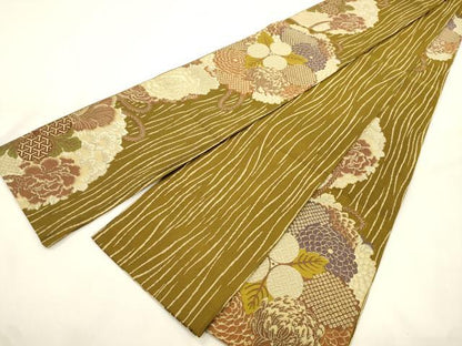 平和屋着物●半幅帯　草花丸文　正絹　逸品　CABK8738dy