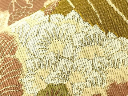 平和屋着物●半幅帯　草花丸文　正絹　逸品　CABK8738dy