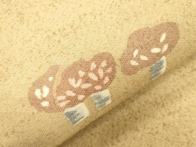平和屋着物●九寸名古屋帯　紙布　人物文　証紙付き　逸品　CABK8767dy