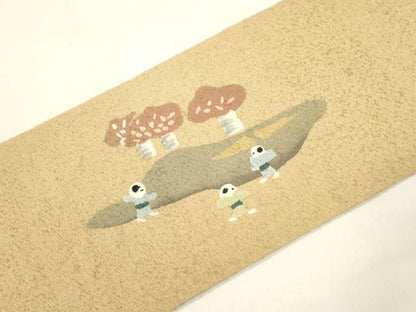 平和屋着物●九寸名古屋帯　紙布　人物文　証紙付き　逸品　CABK8767dy