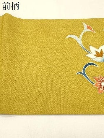 平和屋着物●九寸名古屋帯　正倉院花文　鬼しぼ縮緬　正絹　逸品　CABK8770dy
