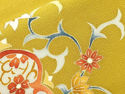 平和屋着物●九寸名古屋帯　正倉院花文　鬼しぼ縮緬　正絹　逸品　CABK8770dy