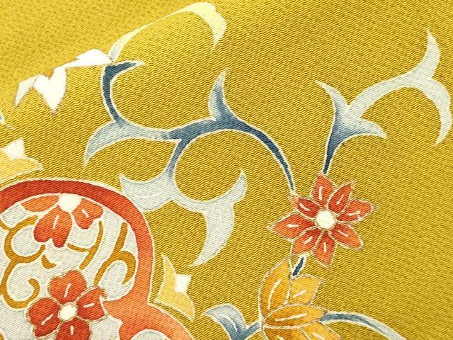平和屋着物●九寸名古屋帯　正倉院花文　鬼しぼ縮緬　正絹　逸品　CABK8770dy