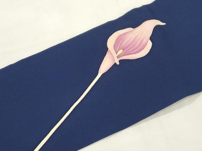 平和屋着物▼塩瀬　九寸名古屋帯　カラー　金彩　正絹　逸品　CABK8773dy