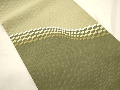 平和屋着物●綴れ　八寸名古屋帯　幾何学文　正絹　逸品　CABK8779dy
