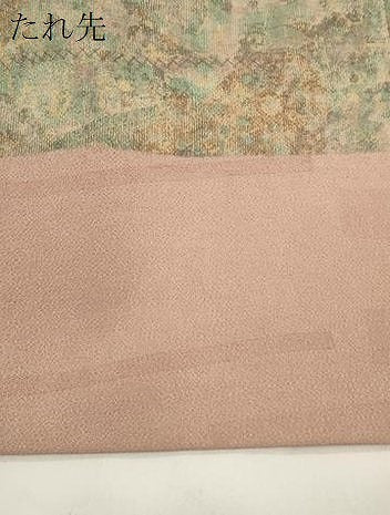 平和屋着物●全通柄九寸名古屋帯　幾何学文　鬼しぼ縮緬　正絹　逸品　CABK8784dy