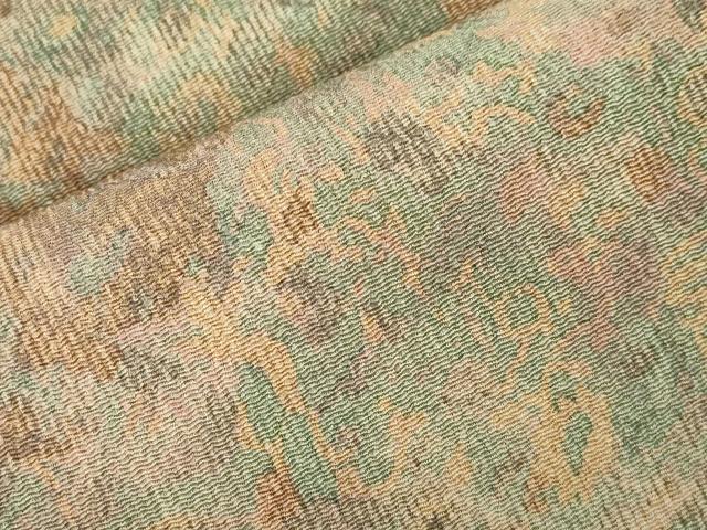 平和屋着物●全通柄九寸名古屋帯　幾何学文　鬼しぼ縮緬　正絹　逸品　CABK8784dy