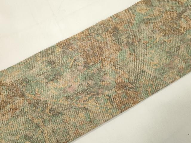 平和屋着物●全通柄九寸名古屋帯　幾何学文　鬼しぼ縮緬　正絹　逸品　CABK8784dy
