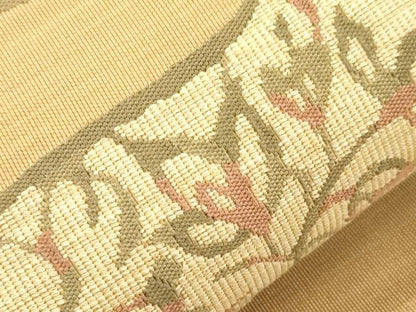 平和屋着物●八寸名古屋帯　草花文　正絹　逸品　CABK8789dy