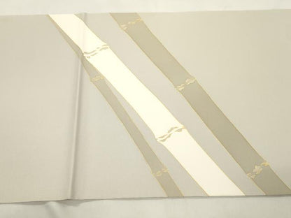 平和屋着物▼塩瀬　九寸開き名古屋帯　竹並び　金彩　正絹　逸品　CABK8791dy