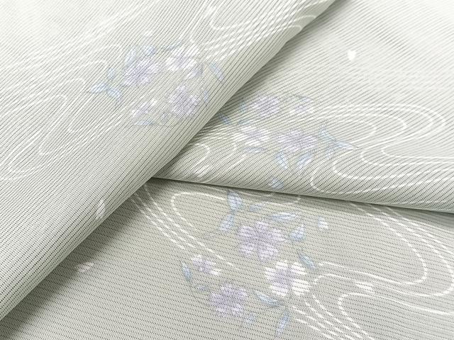 平和屋着物＊夏物　小紋　絽　流水花文　洗える着物　CABK8811xi