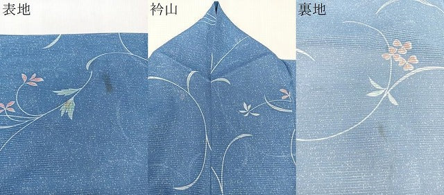 平和屋着物＊夏物　小紋　絽　花唐草文　洗える着物　CABK8812xi