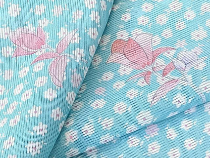 平和屋着物＊夏物　小紋　絽　草花文　洗える着物　CABK8820xi