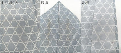 平和屋着物＊夏物　小紋　絽　菱文様　洗える着物　CABK8824xi