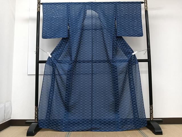 平和屋着物＊夏物　小紋　絽　花菱文　洗える着物　CABK8830xi