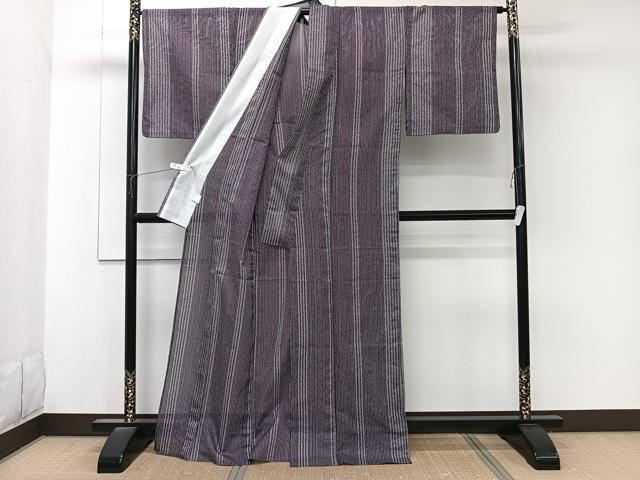 平和屋着物＊夏物　小紋　絽　間道　洗える着物　CABK8835xi