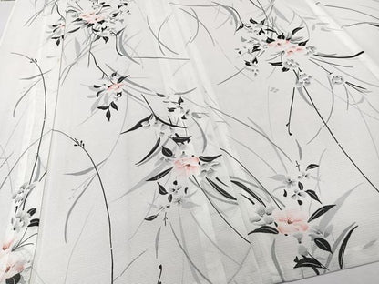 平和屋着物＊夏物　小紋　絽　草花文　洗える着物　CABK8837xi