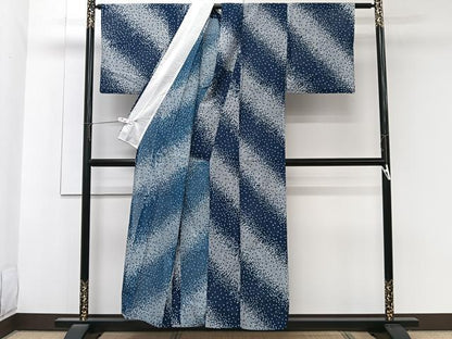 平和屋着物＊夏物　小紋　絽　鹿の子文　洗える着物　CABK8839xi