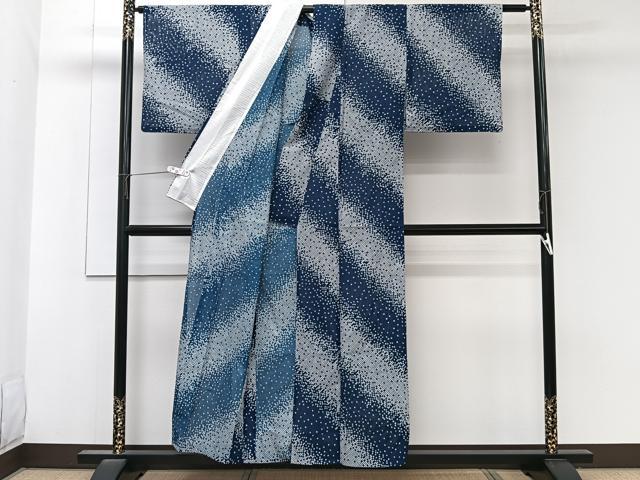 平和屋着物＊夏物　小紋　絽　鹿の子文　洗える着物　CABK8839xi