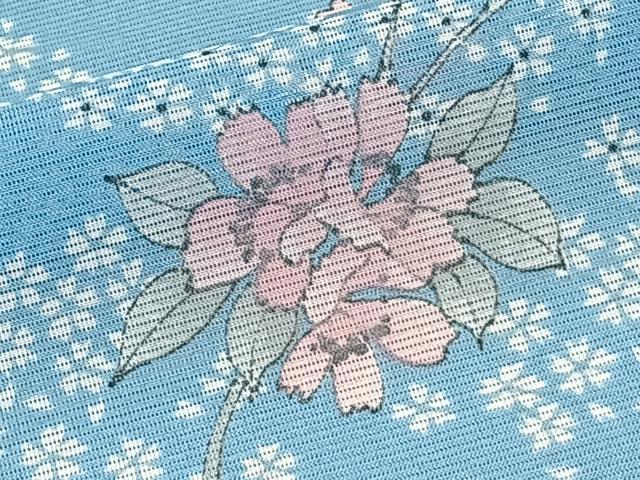 平和屋着物＊夏物　小紋　絽　草花文　洗える着物　CABK8843xi