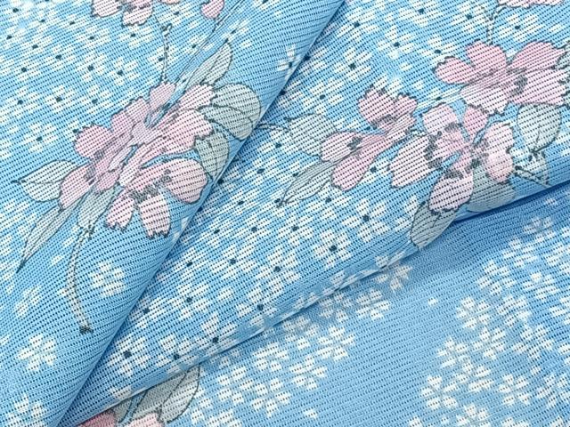 平和屋着物＊夏物　小紋　絽　草花文　洗える着物　CABK8843xi