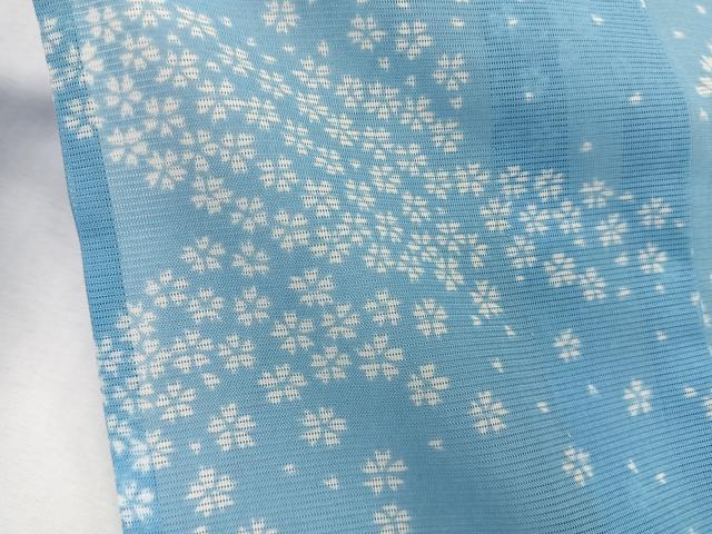 平和屋着物＊夏物　小紋　絽　草花文　洗える着物　CABK8843xi