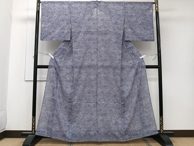 平和屋着物＊夏物　江戸小紋　絽　風景文　洗える着物　CABK8847xi