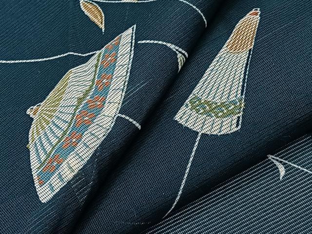 平和屋着物＊夏物　小紋　絽　枝垂れ番傘　洗える着物　CABK8848xi