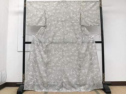 平和屋着物＊夏物　小紋　絽　変わり正倉院風景文　洗える着物　CABK8850xi