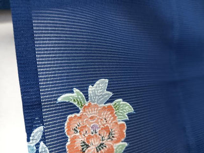 平和屋着物＊夏物　小紋　絽　花鳥文　洗える着物　未使用　CABK8853xi