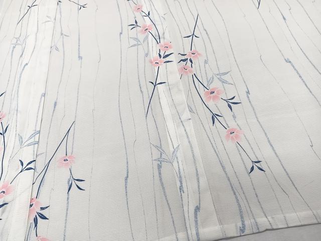 平和屋着物＊夏物　小紋　絽　草花文　洗える着物　CABK8865xi