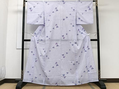 平和屋着物＊夏物　小紋　絽　舞蝶文　洗える着物　CABK8867xi