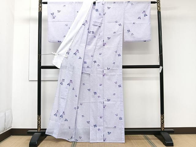 平和屋着物＊夏物　小紋　絽　舞蝶文　洗える着物　CABK8867xi